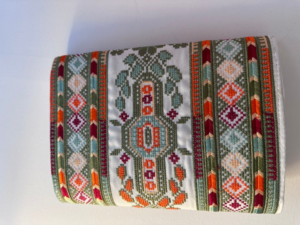 Olive Harvest Clutch | Tatreez Embroidery - Desert Goddess