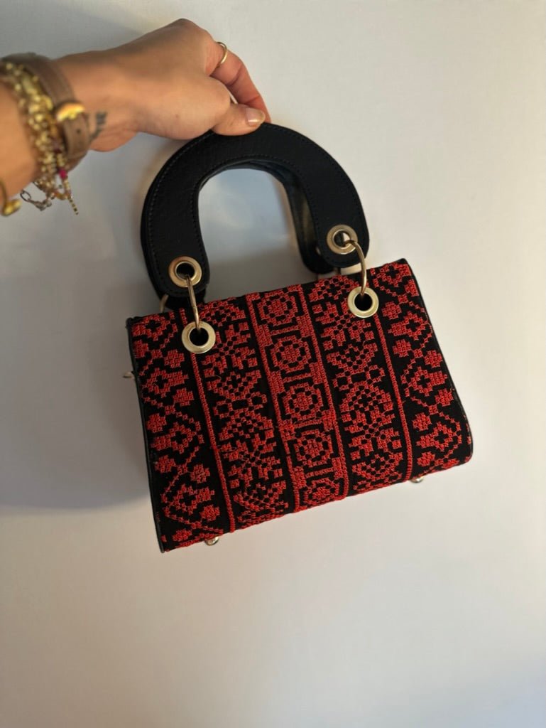 Scarlet Stitchwork: The Artisan Embroidered Handbag - Desert Goddess