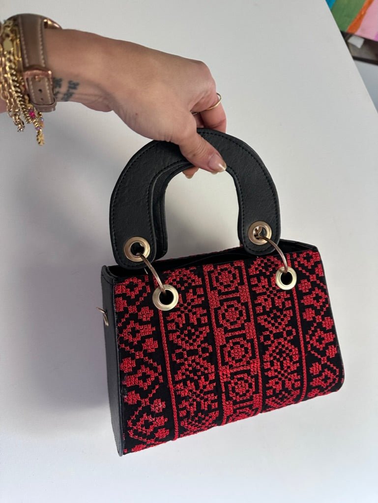 Scarlet Stitchwork: The Artisan Embroidered Handbag - Desert Goddess