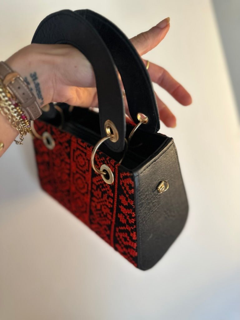 Scarlet Stitchwork: The Artisan Embroidered Handbag - Desert Goddess